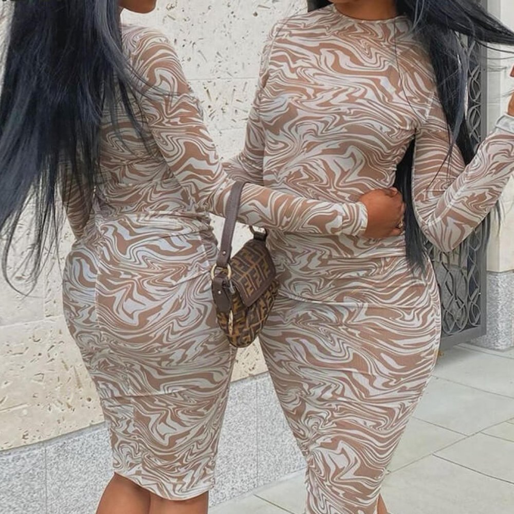 MESHKI BONNIE Mesh Long Sleeve Midi Dress NWT Rare - Picture 8 of 8